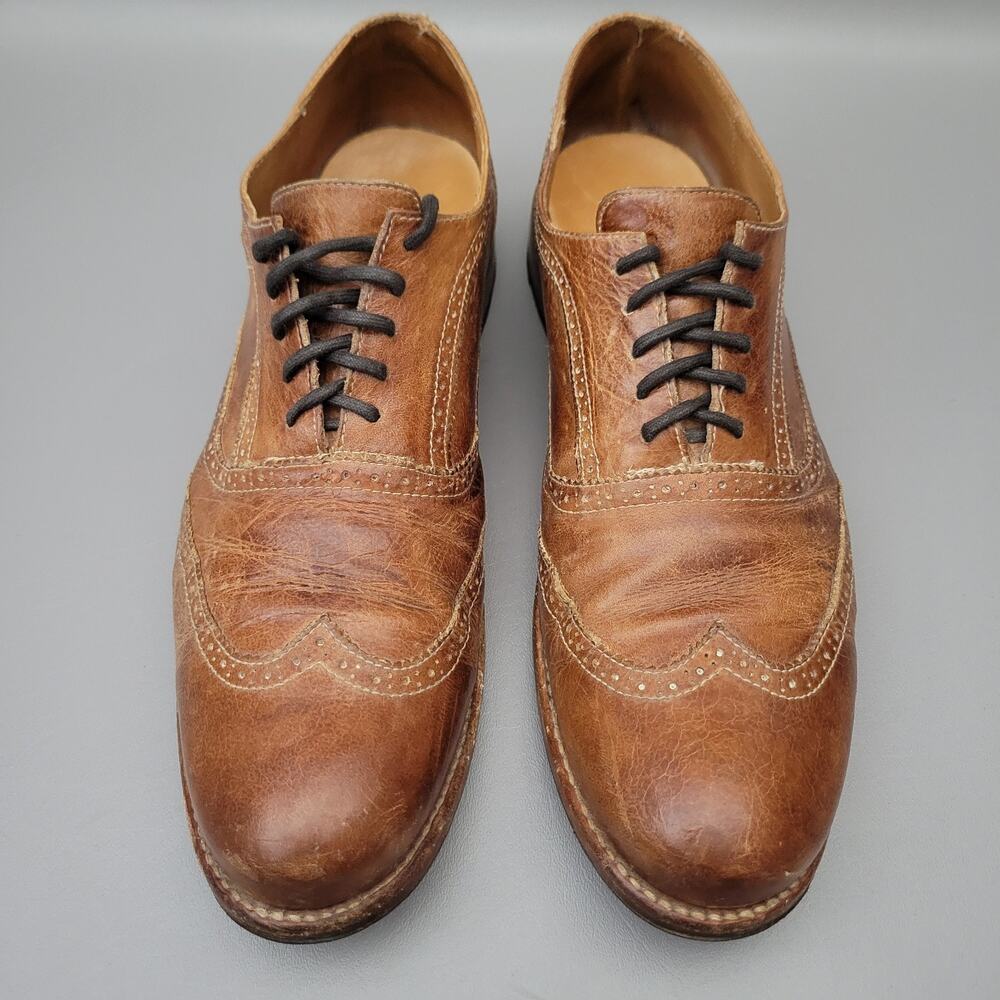 Bed Stu Corsico II Benchmade Wingtip Oxfords Brown Leather Shoes Mens 12 - Picture 5 of 13
